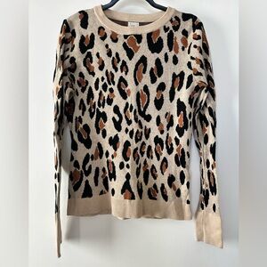 a new day Leopard Print Crew Neck Sweater - Black, Brown, and Cream